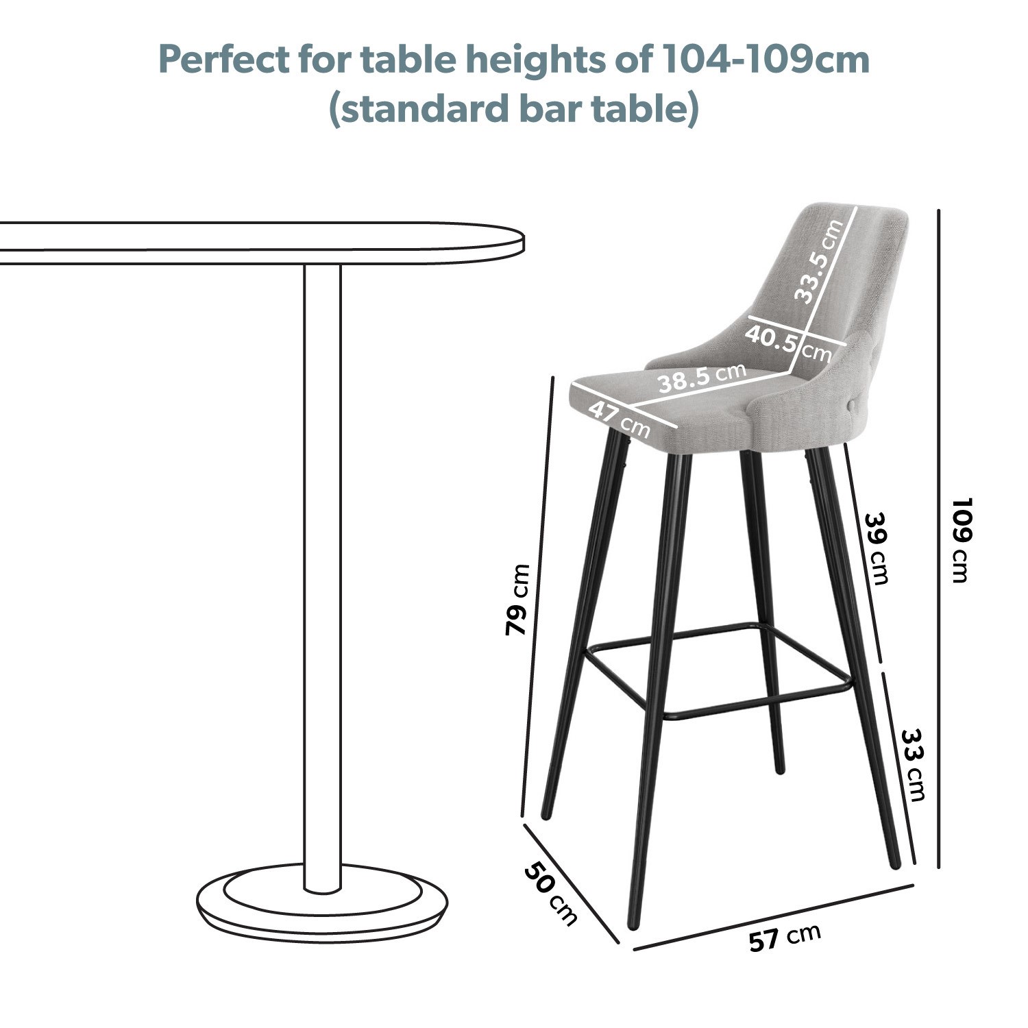 Read more about Grey fabric bar stool with back 79 cm maddy